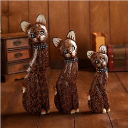 Сувенир «Кошки», набор 3 шт., 30.25.20 см, дерево