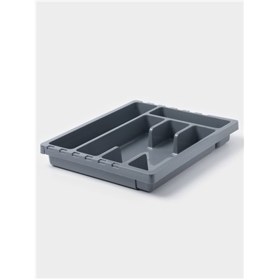 Лоток для столовых приборов раздвижной Martika «Смарт», 5 секций, 36×30×5 см, пластик, тёмно-серый