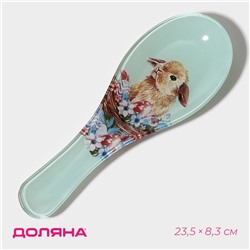 Подставка под ложку Доляна «Кролик», 23.5×8.3×1.5 см, стеклоㅤ