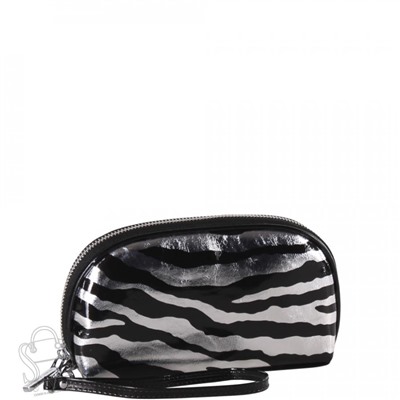 Косметичка 7100-21 zebra black silver Safenta  в Новосибирске