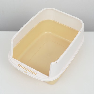 Туалет закрытый прозрачный 51×34×37 см, жёлтый+совок