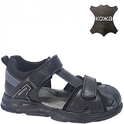 T-10640-A черн Сандалии для мальчиков (33-38)/8