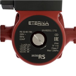 Насос циркуляционный ETERNA RS 32-60, 47/66/88 Вт, напор 6 м, 71 л/мин, кабель 1 м