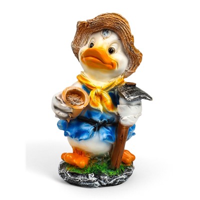Садовая фигура из полистоуна «Утёнок с мотыгой», 45×27×27 см, МИКС