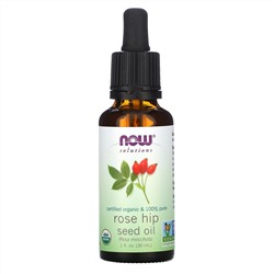 Now Foods, Solutions, сертифицированное органическое масло семян шиповника, 30 мл (1 жидкая унция)