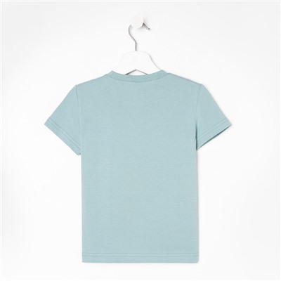Футболка детская однотонная MINAKU: Basic line, цвет аквамарин, рост 134 см