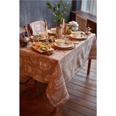 Скатерть «Доляна» Cup of tea, 110×144 см, 100% хлопок, 164 г/м²