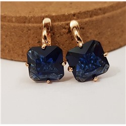 Серьги коллекция "Дубай" покрытие позолота, синий камень, V 0125, Уценка, арт.08.1589