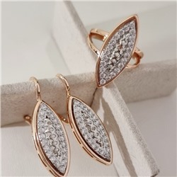 Комплект ювелирной бижутерии коллекция "Дубай" серьги и кольцо 18 р, покрытие позолота, вставка: фианиты, цвет: прозрачный, арт.314.898-18