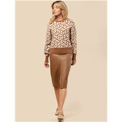 Джемпер двуслойной жаккардовой вязки с кашемиром