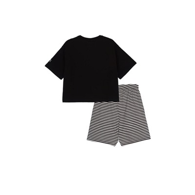 Комплект трикотажный для девочек: фуфайка (футболка), шорты