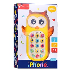 Телефон "Музыкальная совушка" на батарейках, в коробке