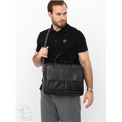 Портфель мужской кожаный 0883Z black Zinimsk  в Новосибирске