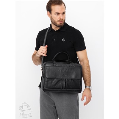 Портфель мужской кожаный 0883Z black Zinimsk  в Новосибирске