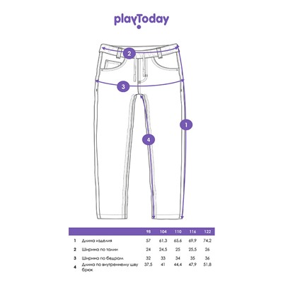 Брюки текстильные джинсовые утепленные флисом для мальчиков