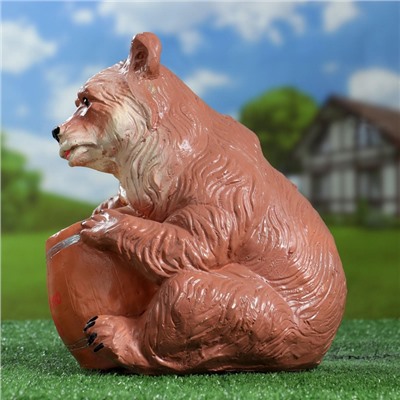 Садовая фигура из гипса «Медведь с бочонком», 27×24×28 см