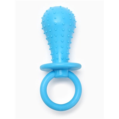 Жевательная игрушка для собак «Пустышка для малышки», 14.5 см, TPR, голубая