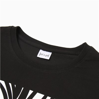 Футболка женская Let's go, чёрная, размер 44