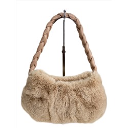 Женская сумка из искусственного меха, цвет светло коричневый