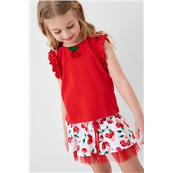 Комплект трикотажный для девочек: джемпер (футболка без рукавов), юбка-шорты PLAYTODAY, 1242845