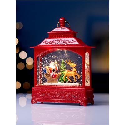 Фигура светодиодная «Упряжка» 5.5×14×19.5 см, от батареек 3хААА, музыка, USB, свечение тёплое белое