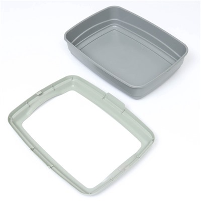 Лоток большой с бортиком Atlantis «Стандарт», 43×33×12.5 см, серый