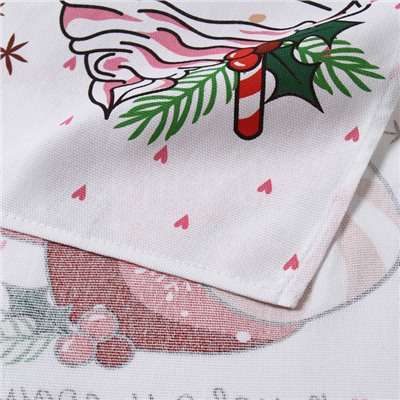 Набор новогодних кухонных полотенец Доляна «Новогоднее настроение» 35×60 см-4 штуки, 100% хлопок