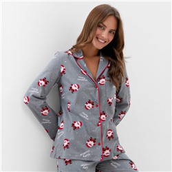 Пижама новогодняя женская (рубашка, брюки) KAFTAN «Дед мороз», размер 40-42