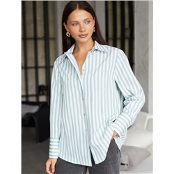 Блузка свободного силуэта с золотистыми пуговицами