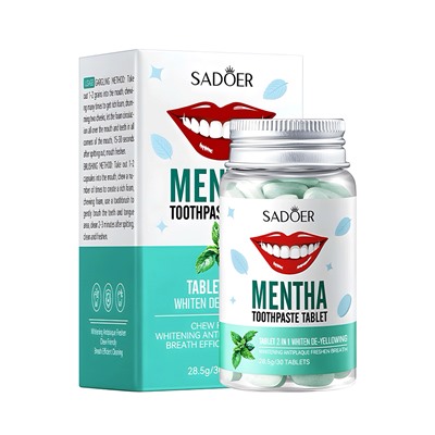 Твердая зубная паста в таблетках SADOER