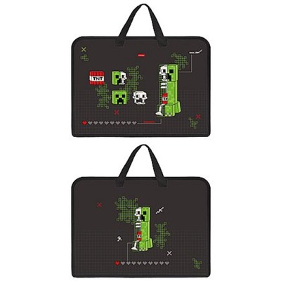 Папка для тетрадей пластиковая А4 на молнии с ручками 340х245х70 мм "Пиксель бум" расшир.дно (094466) 08095 Хатбер