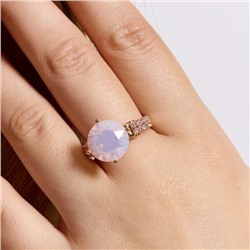 Кольцо 17 р ювелирная бижутерия коллекция "Дубай", покрытие позолота, вставка: фианиты и цирконы, цвет: прозрачный, арт.414.125-17