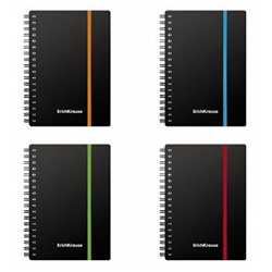 Записная книжка на спирали пластиковая обложка А6 80л клетка на резинке "Accent" 53140 ErichKrause