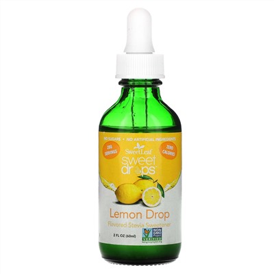 Wisdom Natural, SweetLeaf, Жидкая стевия, Лимонные капли, 2 жидких унции (60 мл)