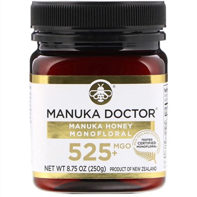 Manuka Doctor, Монофлерный мед манука, MGO 525+, 250 г (8,75 унции)
