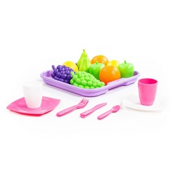 Полесье Набор продуктов №2 с посудкой и подносом (21 элемент) (в сеточке)