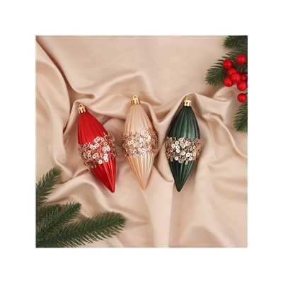 Ёлочная игрушка набор 3 шт. «Сосулька Коул» 12×4.5 см, МИКС