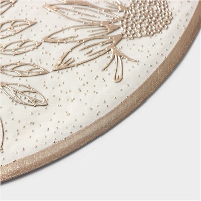 Салфетки сервировочные на стол Доляна «Ботаника», 2 шт., d=38 см, бежевые