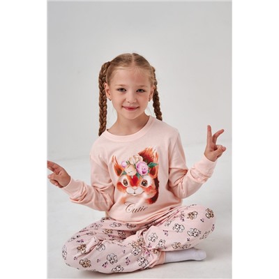 Пижама с брюками Кулирка с рибаной длинный рукав НАТАЛИ, 1244130