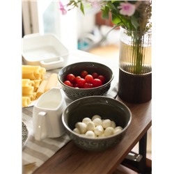 Салатник WY Floral Laceware, 700 мл, d=15 см, фарфор, серая