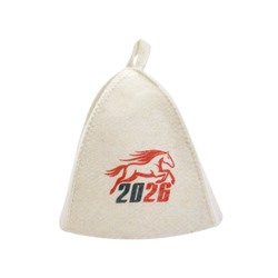 Шапка для бани и сауны «Год лошади», полиэфир 70%, шерсть 30%, «Добропаровъ»