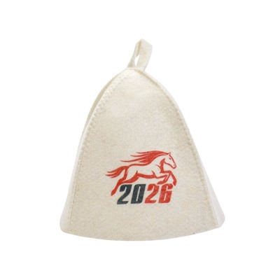 Шапка для бани и сауны «Год лошади», полиэфир 70%, шерсть 30%, «Добропаровъ»