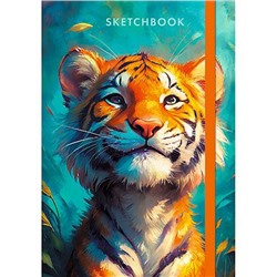 Скетчбук А5 80л на резинке "Король джунглей" скругленные углы СК5805532 Эксмо