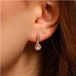 Серьги ювелирная бижутерия коллекция "Дубай", покрытие позолота, вставка: фианиты, цвет: прозрачный, арт.213.595