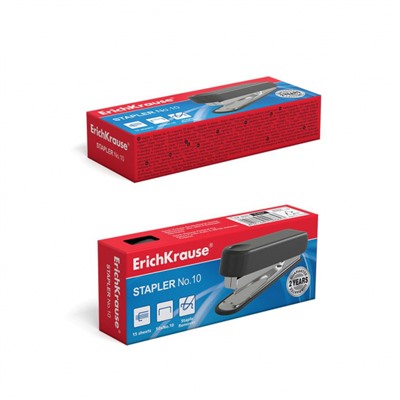 Степлер 10 на 12 листов 4665 черный ErichKrause
