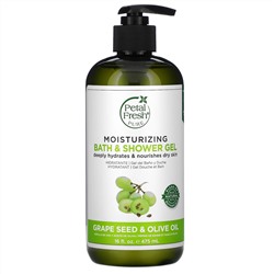 Petal Fresh, Чистый увлажняющий гель для ванны и душа с оливковым маслом и маслом виноградной косточки, 475 мл