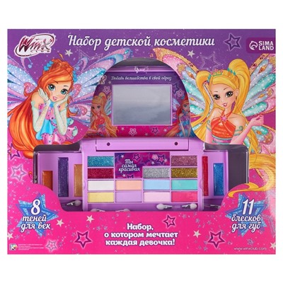 Детская косметика «Ты самая красивая» WINX, в наборе 8 теней, 11 блесков для век
