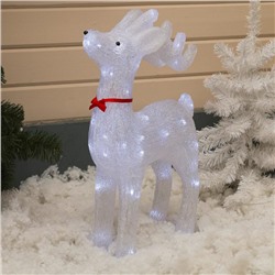 Светодиодная фигура «Оленёнок» 46×70×22 см, акрил, 100 LED, 8 режимов, 24 В, свечение белое