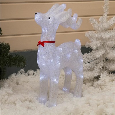 Светодиодная фигура «Оленёнок» 46×70×22 см, акрил, 100 LED, 8 режимов, 24 В, свечение белое