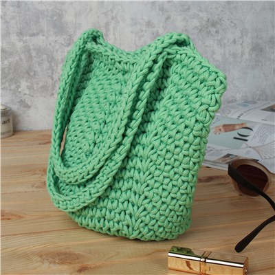 Сумка шоппер 30x26 / DW-06 /уп 50/зеленая